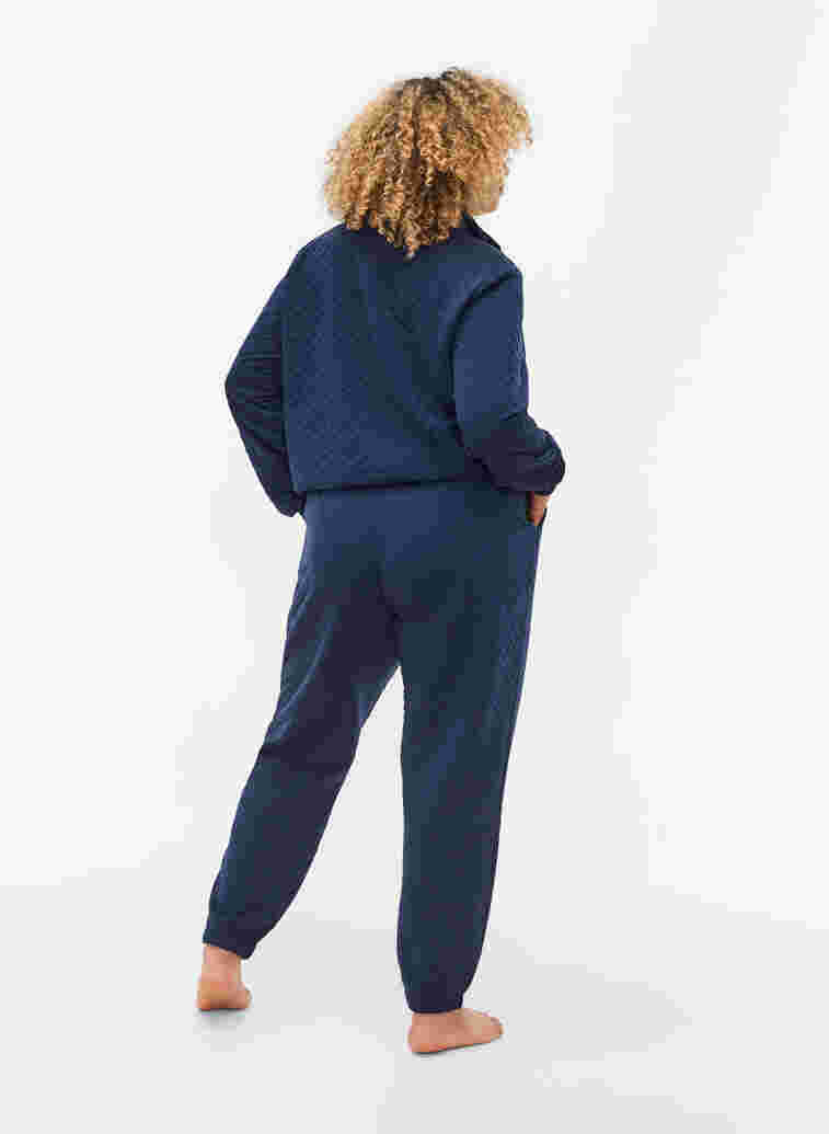 Quiltade sweatpants med fickor, Navy Blazer, Model image number 1