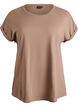 Kort&auml;rmad t-shirt i bomullsmix, Brun, Packshot image number 0