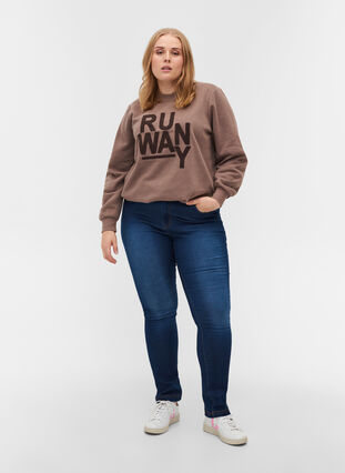 Långärmad sweatshirt med tryck, Iron, Model image number 2