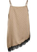 Linne med spets och asymmetrisk nederkant, Beige, Packshot image number 1