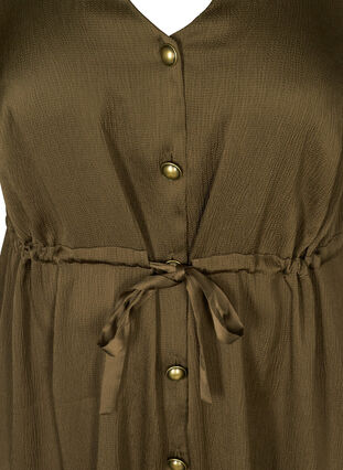 Klänning med knappar och snöre i midjan, Ivy Green, Packshot image number 2