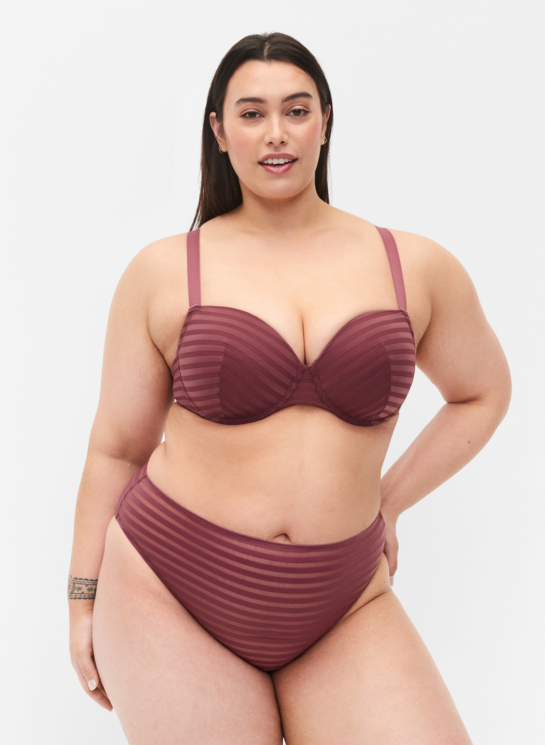 Zizzi Randig trosa med normal midja, Nocturne ASS, Model image number 0