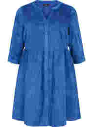Klänning med 3/4-ärmar och knappar, Estate Blue