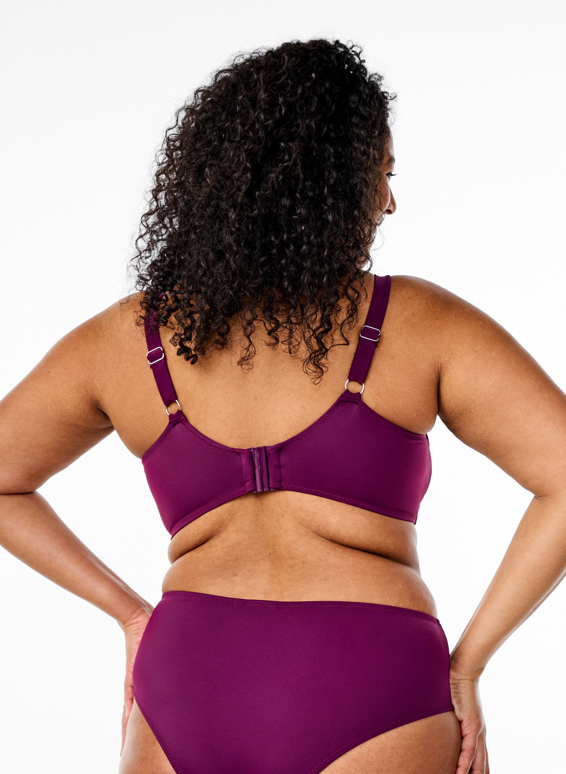 Zizzi Bikinitopp med bygel och knutdetalj, Lila, Model image number 1