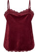 Topp i velour med spetskant, R&ouml;d, Packshot image number 1