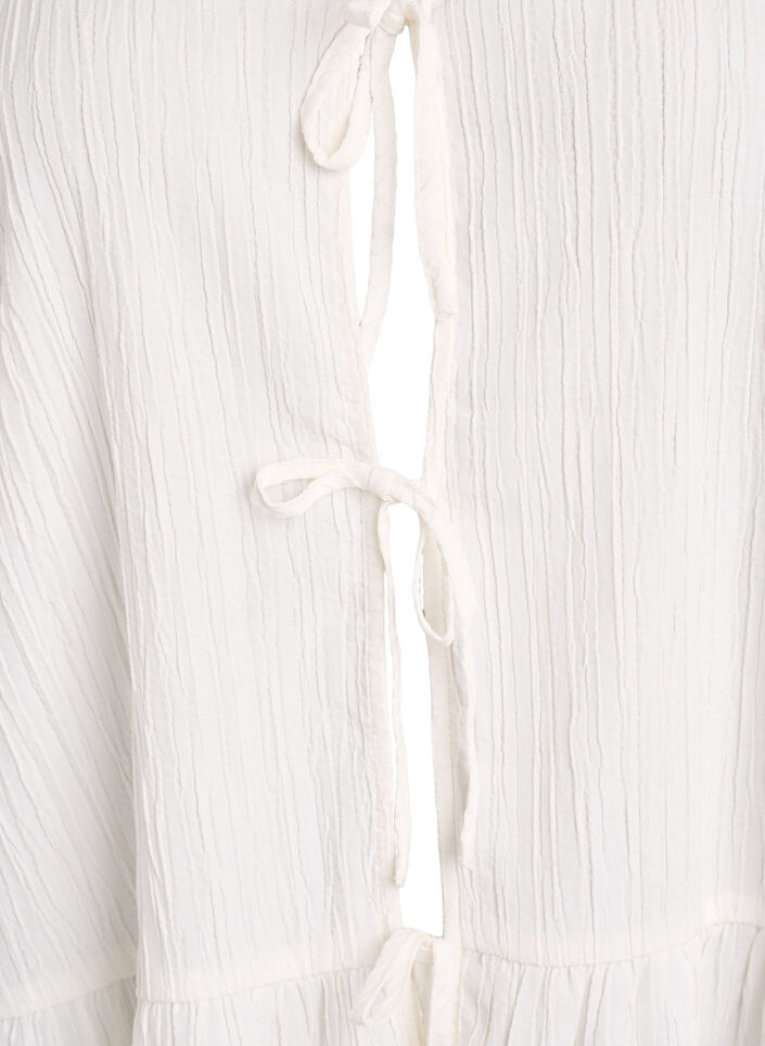 &Auml;rml&ouml;s blus med struktur och knytning, Vanilla, Packshot image number 2