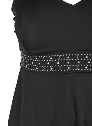 Tankini med kjol och strass, Black, Packshot image number 2