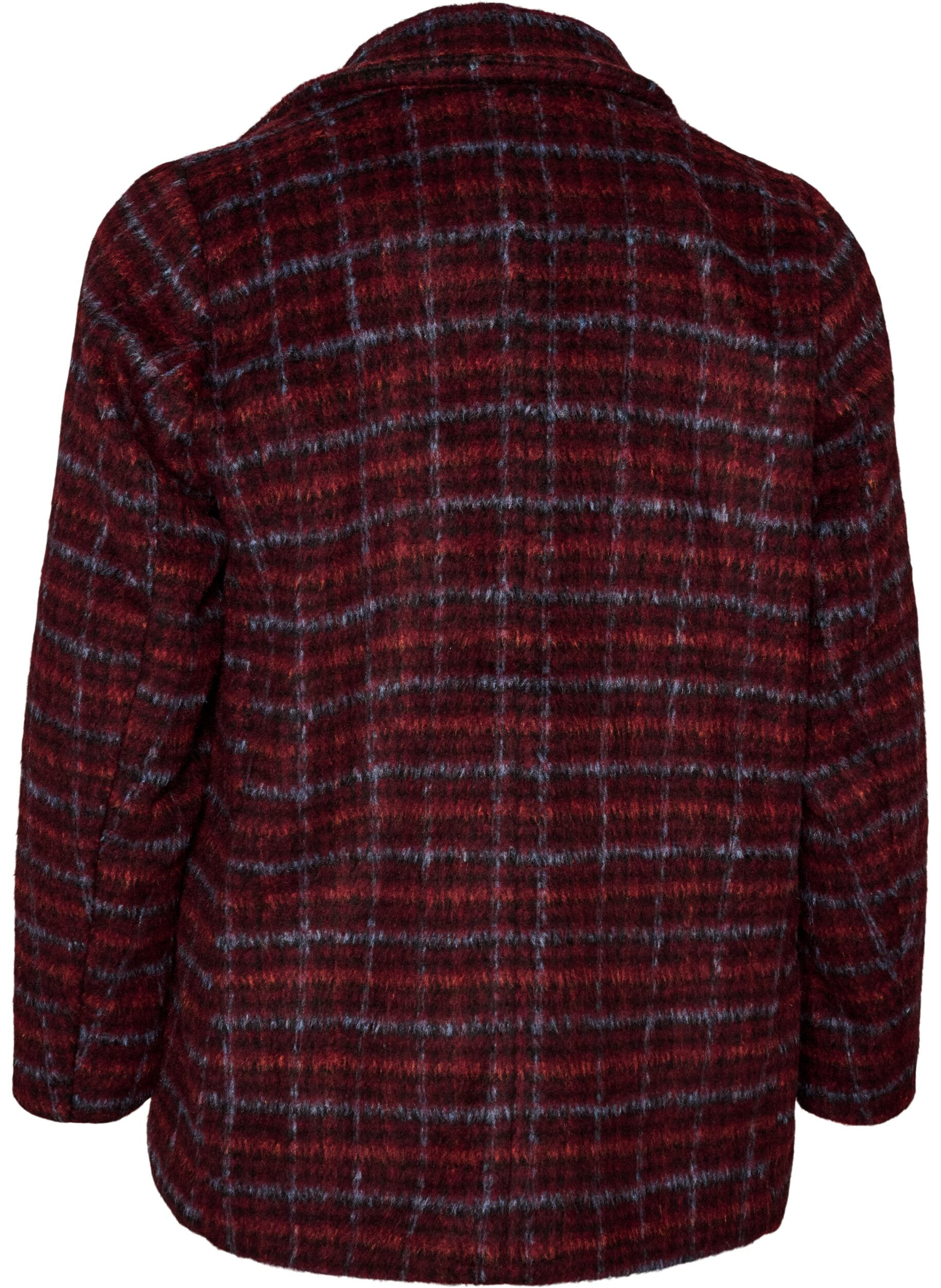 ZizziRutig jacka med fickor, R&ouml;d, Packshot image number 1
