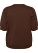 Finstickad blus med korta &auml;rmar, Brun, Packshot image number 1