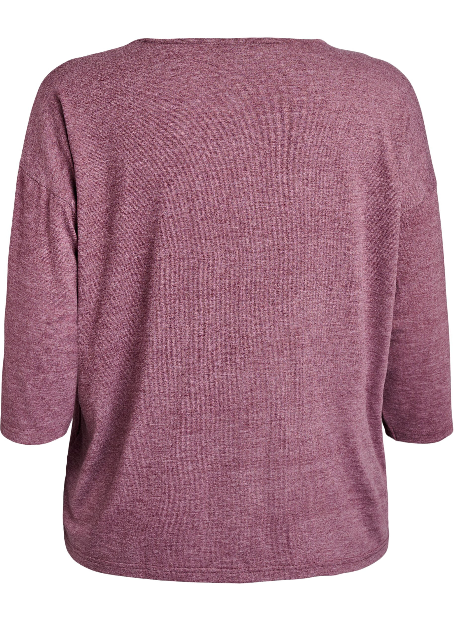 ZizziJerseyblus med 3/4-&auml;rm, R&ouml;d, Packshot image number 1