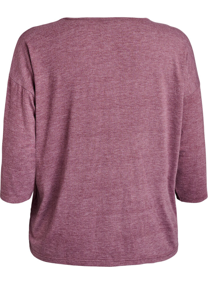 Jerseyblus med 3/4-&auml;rm, R&ouml;d, Packshot image number 1