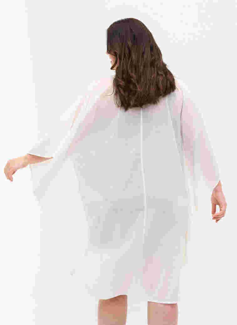 Strandklänning av bomull med knappar, Bright White, Model image number 1