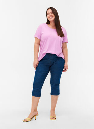 Kortärmad t-shirt med print, Violet Tulle, Model image number 2