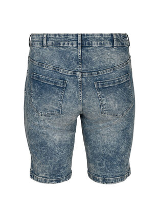 Jeansshorts med hög midja, Light blue denim, Packshot image number 1