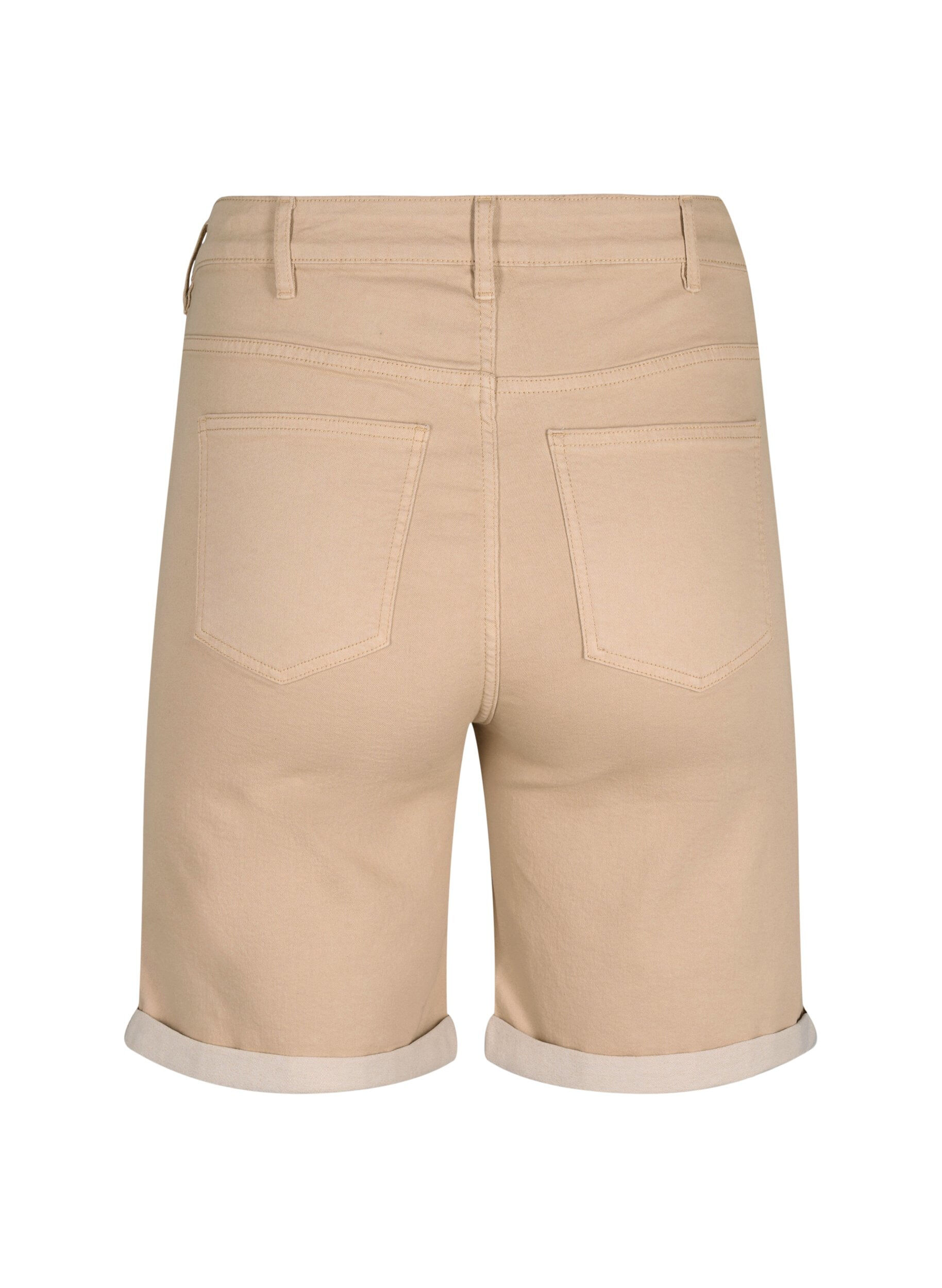 Zizzi &Aring;tsittande jeansshorts med h&ouml;g midja, Nomad, Packshot image number 1