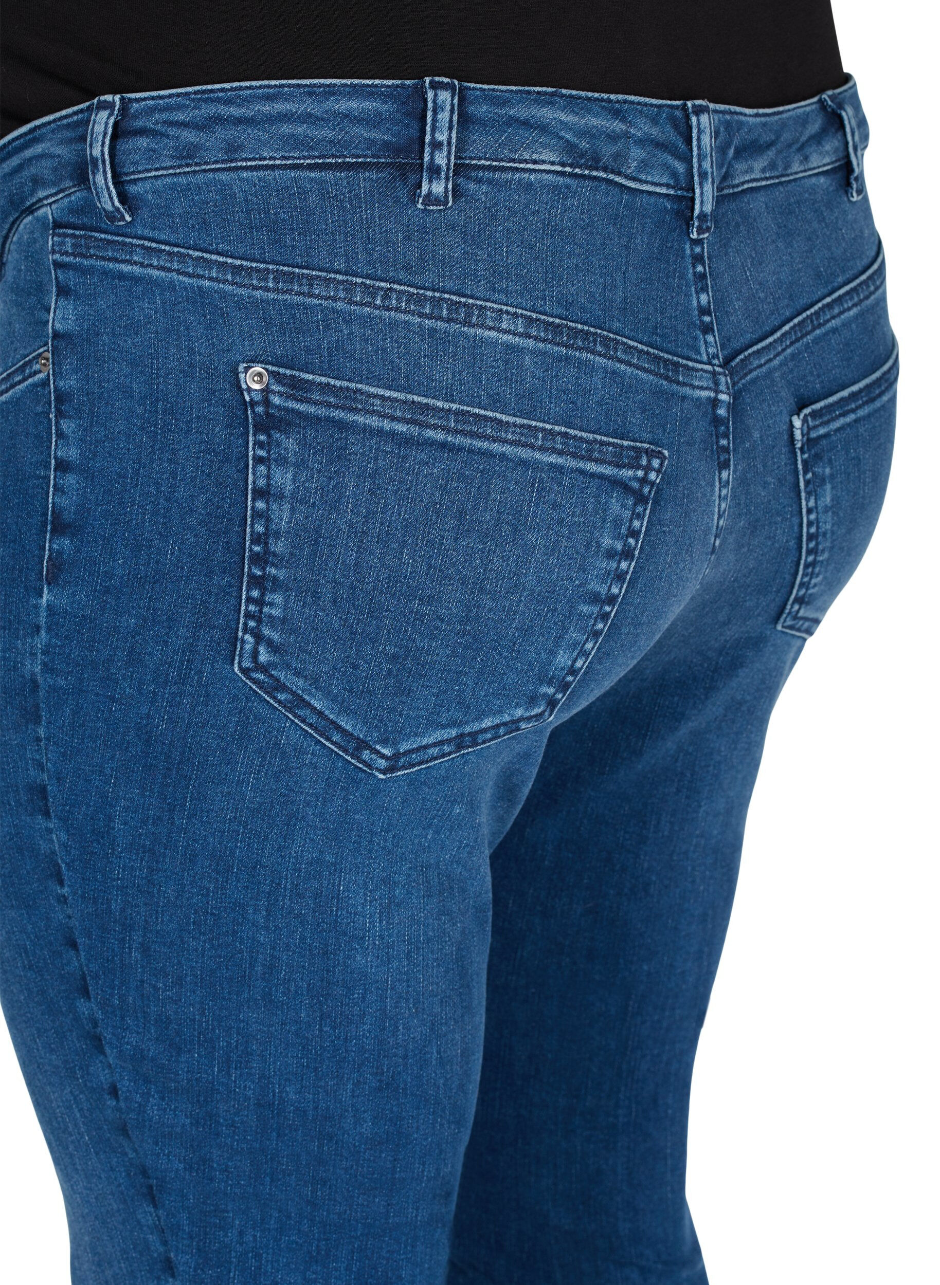 Zizzi Amy gravidjeans, Blue denim, Packshot image number 3