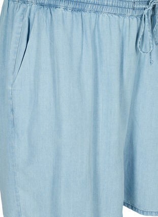 Shorts med lös passform och fickor, Light blue denim, Packshot image number 2