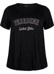 T-shirt i bomull med text, Black W. Pasadena