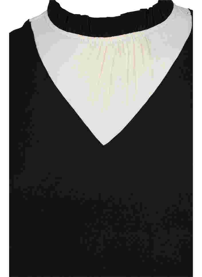 Långärmad klänning i viskos, Black w. Cloud D., Packshot image number 2
