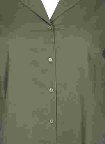Lång bomullsskjorta med korta ärmar, Dusty Olive, Packshot image number 2
