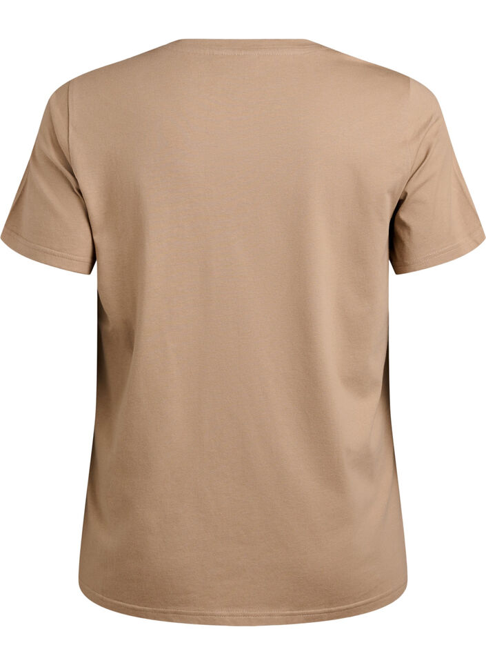 T-shirt med dekorativa detaljer, Beige, Packshot image number 1