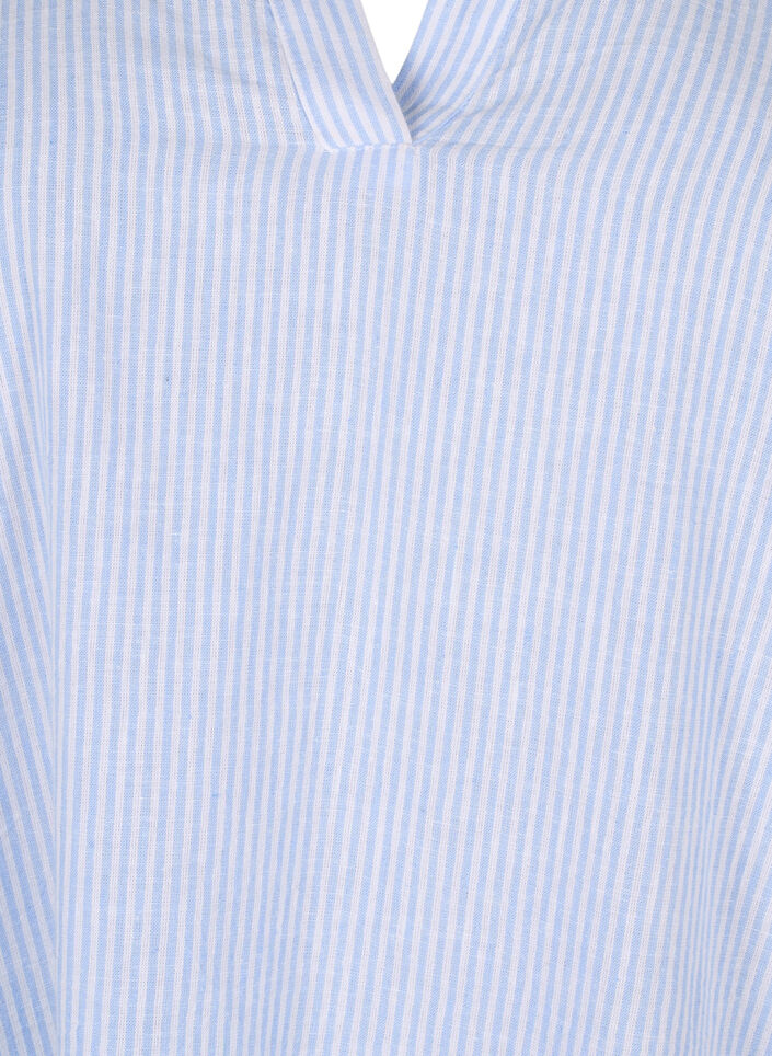 Randig klänning i bomull och linne, Serenity Wh. Stripe, Packshot image number 2