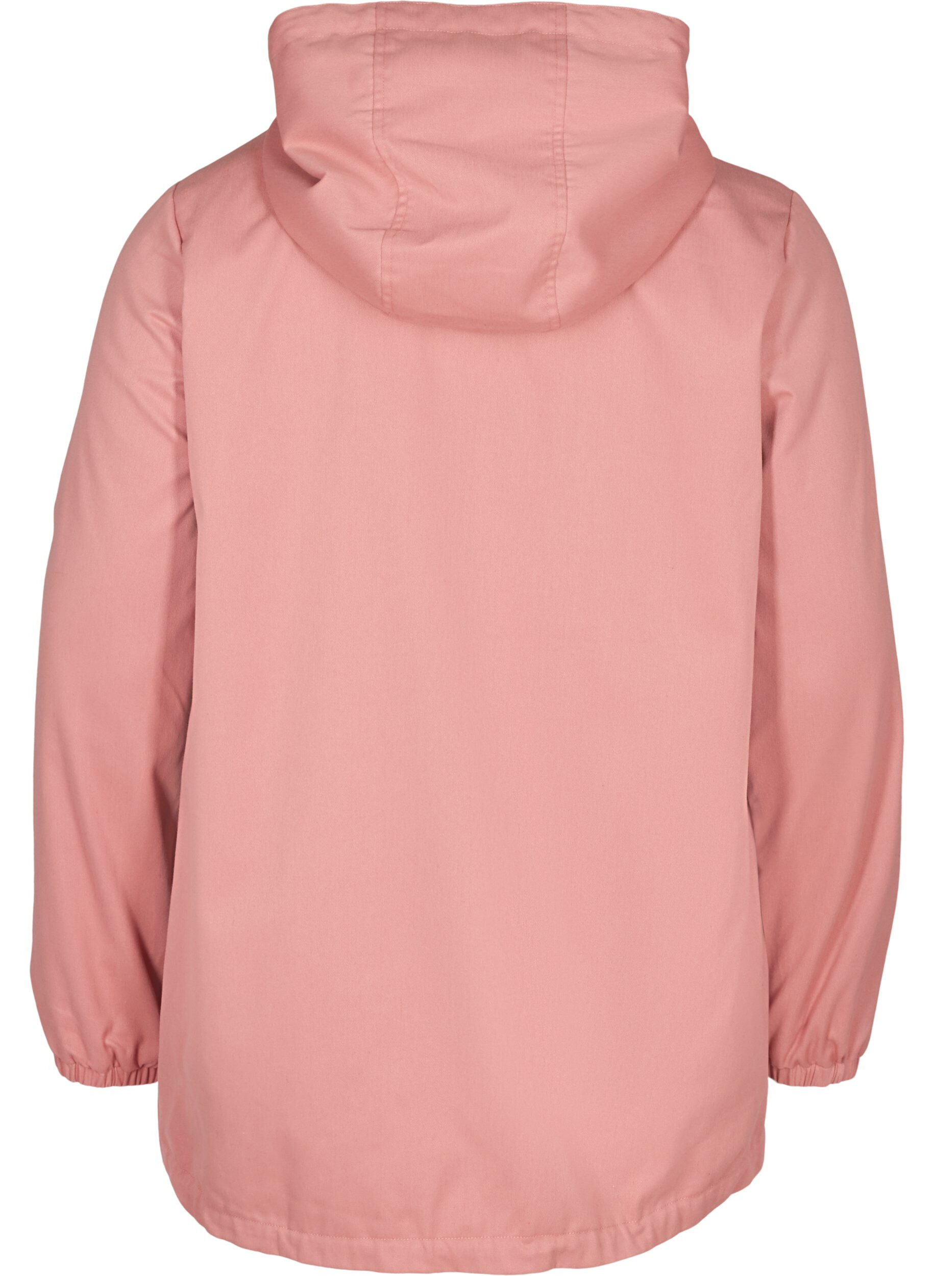 Zizzi Kort jacka med huva och fickor, Ash Rose, Packshot image number 1