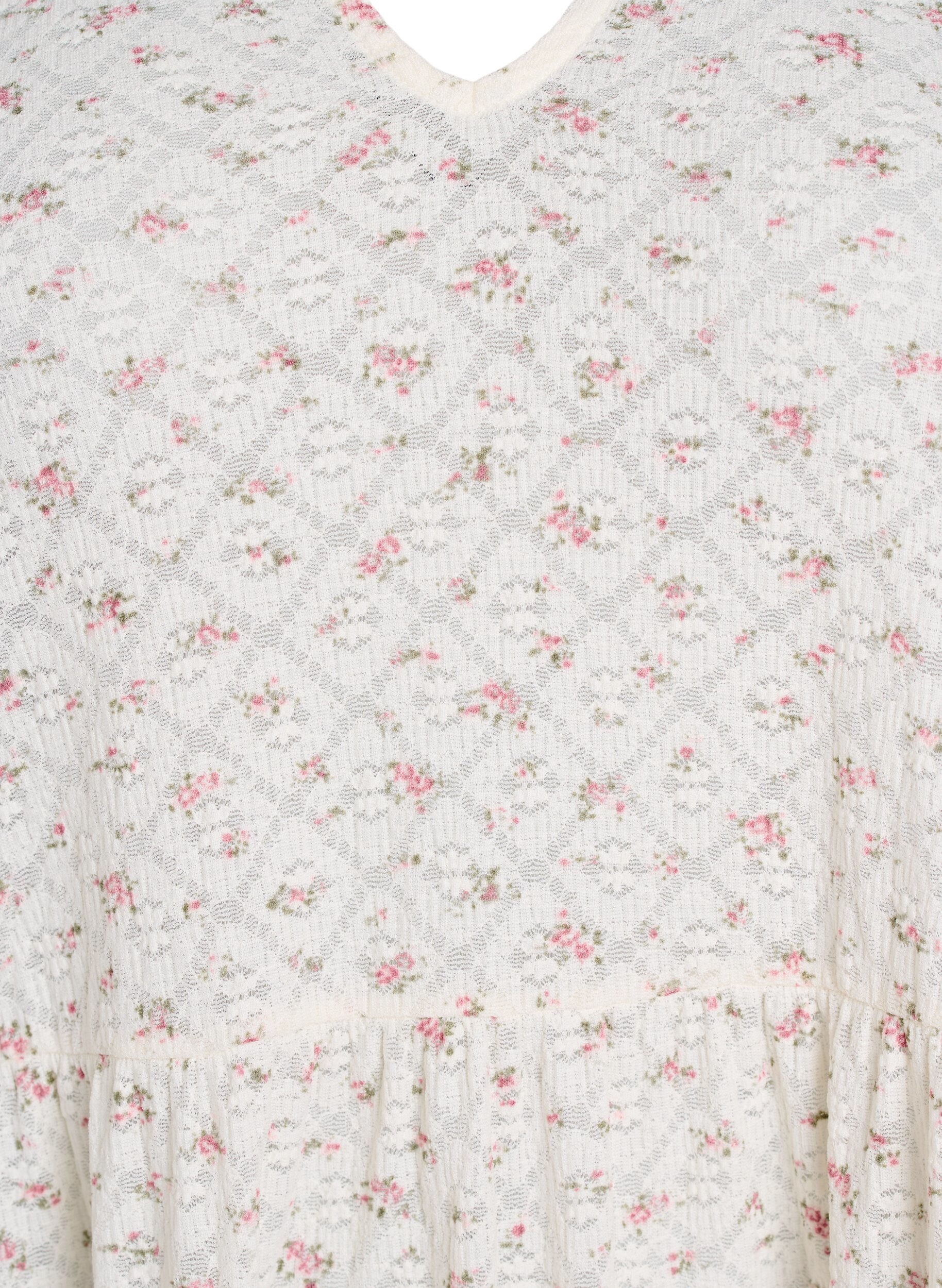 Zizzi Kort kl&auml;nning med A-linjeform och 1/2 &auml;rmar, Vit, Packshot image number 2