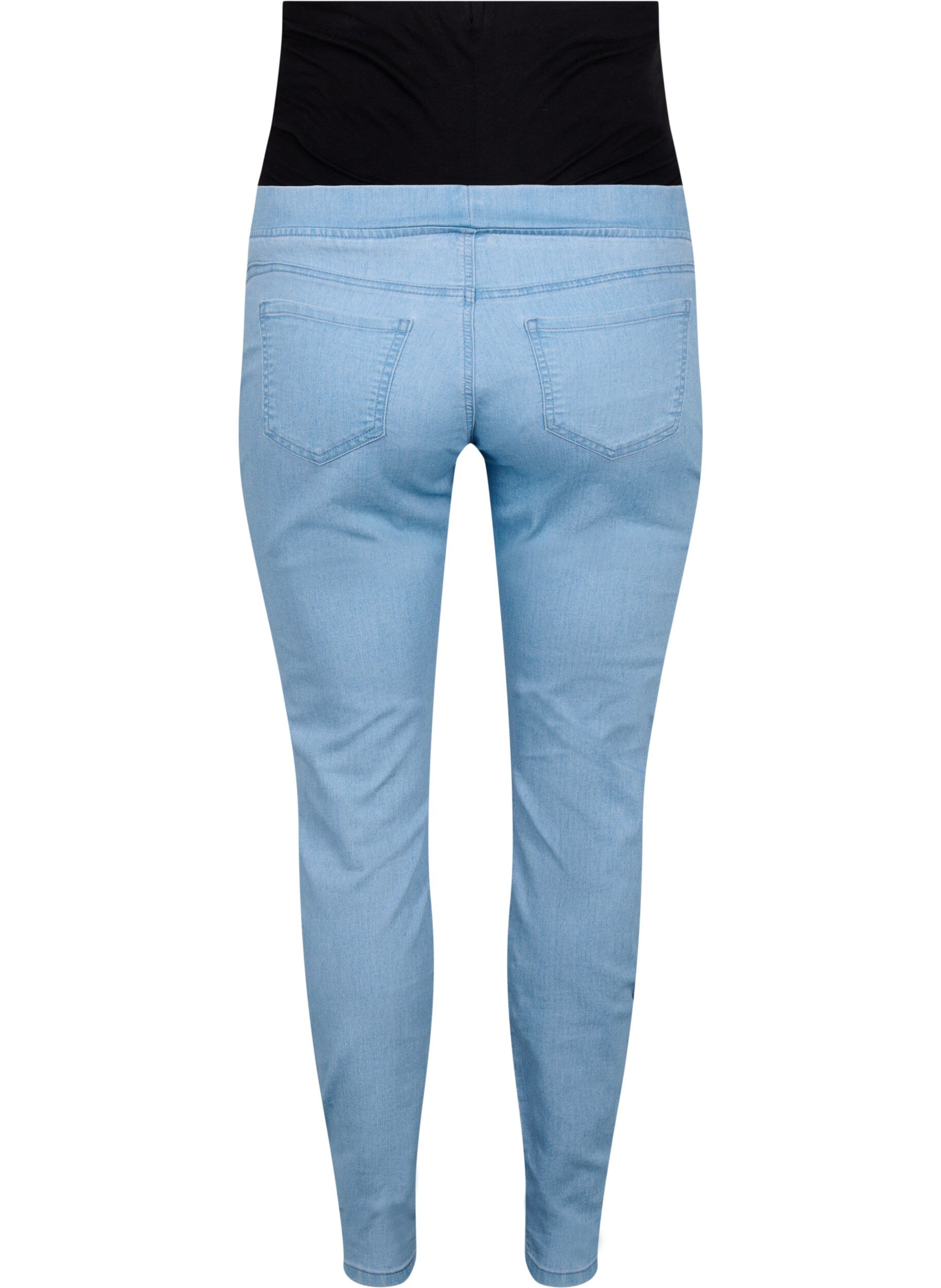 Zizzi Gravidjeggings med bakfickor, Bl&aring;, Packshot image number 1