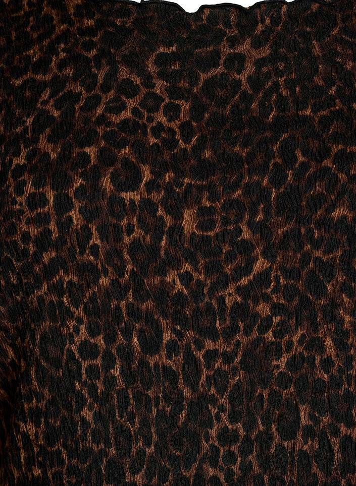 Strukturerad midikl&auml;nning med korta &auml;rmar, Brun, Packshot image number 2