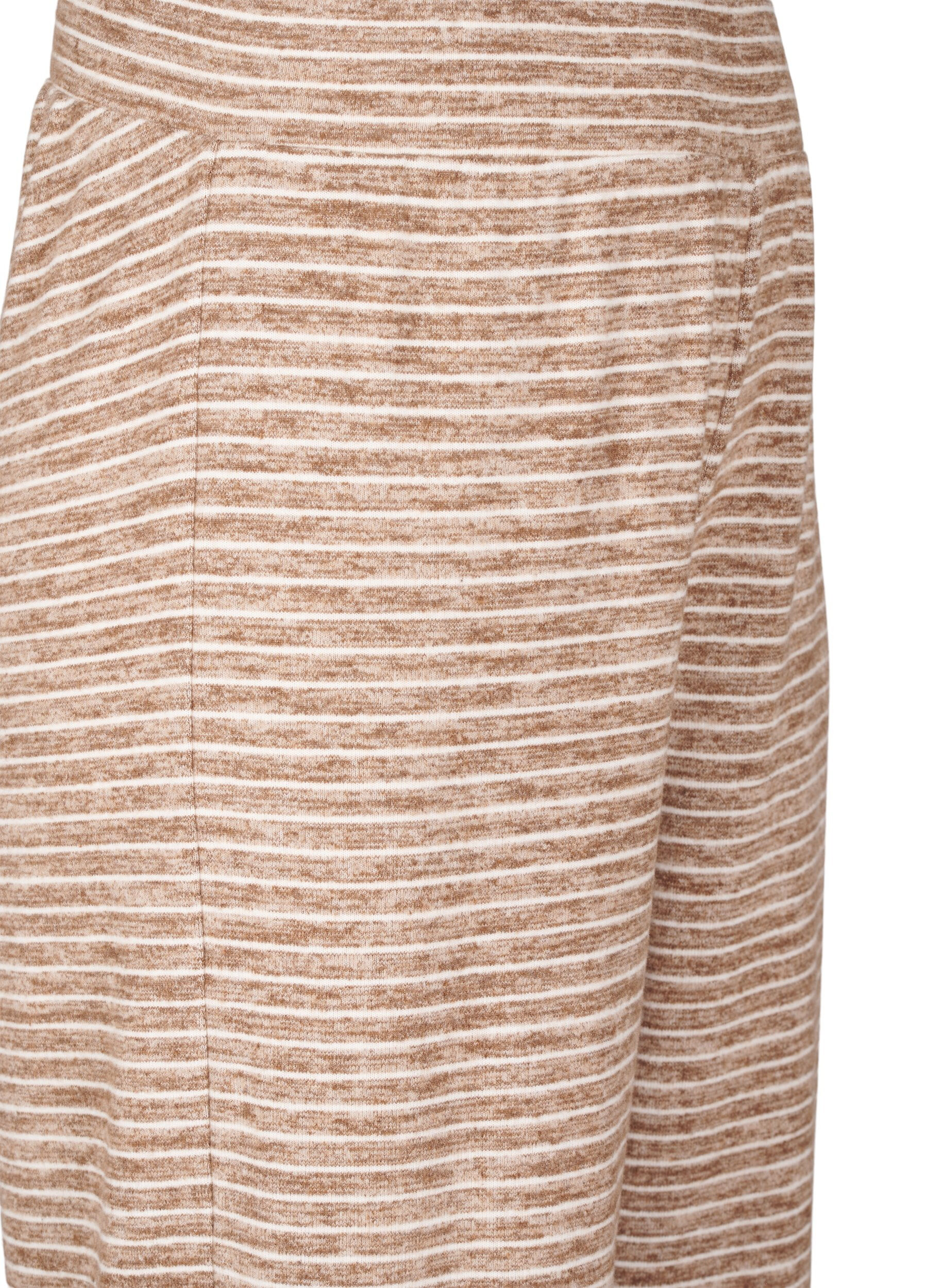 Zizzi L&ouml;st sittande byxor med res&aring;r i midjan, Fondue Fudge, Packshot image number 2