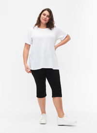 FLASH - Slim fit capribyxor i jeans med hög midja , Black, Model