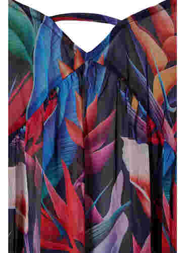 Blommig strandklänning med axelband, Bright Leaf, Packshot image number 2