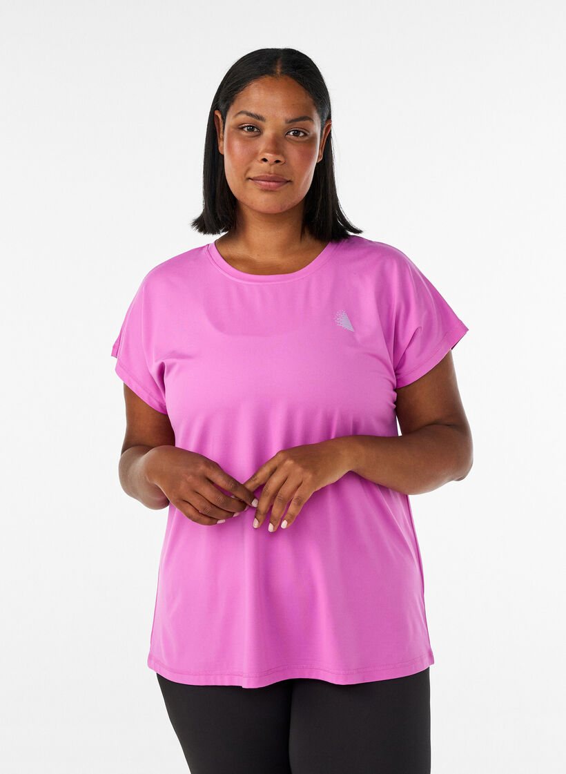 Enf&auml;rgad tr&auml;nings-T-shirt, Lila, Model image number 0