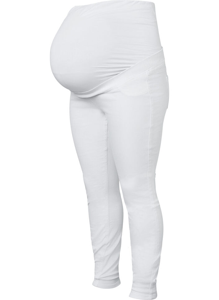 Gravidjeggings i bomull , White, Packshot image number 0