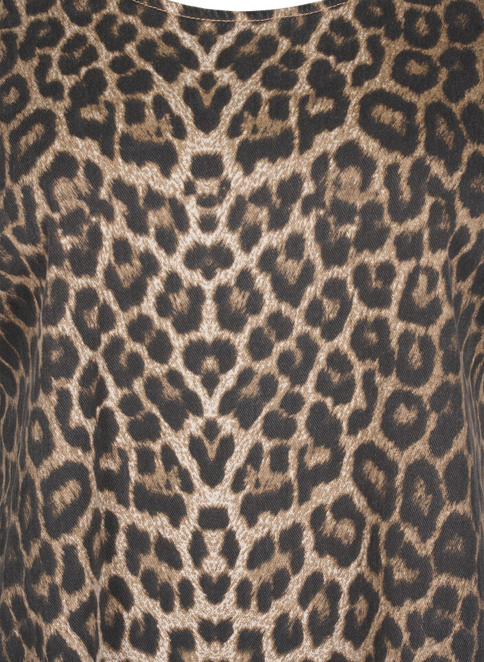 Denimklänning med leopardmönster, Leo AOP, Packshot image number 2