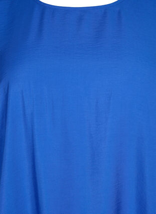 Blus med halvlånga ärmar i viskos, Olympian Blue, Packshot image number 2