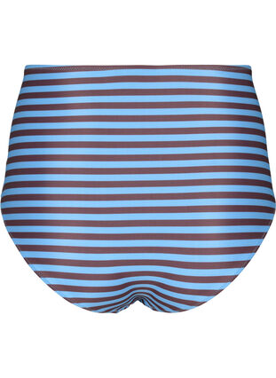 Bikinitrosa med hög midja och ränder, BlueBrown Stripe AOP, Packshot image number 1