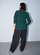 Texturerad blus med v&aring;giga kanter, Gr&ouml;n, Model image number 2