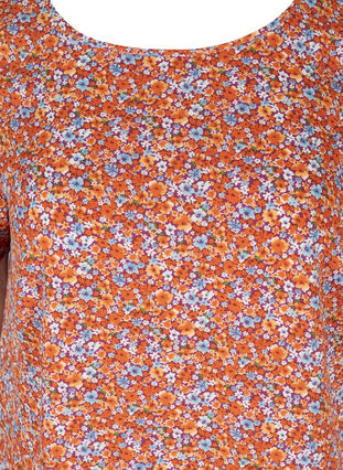Mönstrad klänning med korta ärmar, Orange Flower AOP, Packshot image number 2