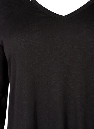 A-formad t-shirt för träning med långa ärmar	, Black, Packshot image number 2