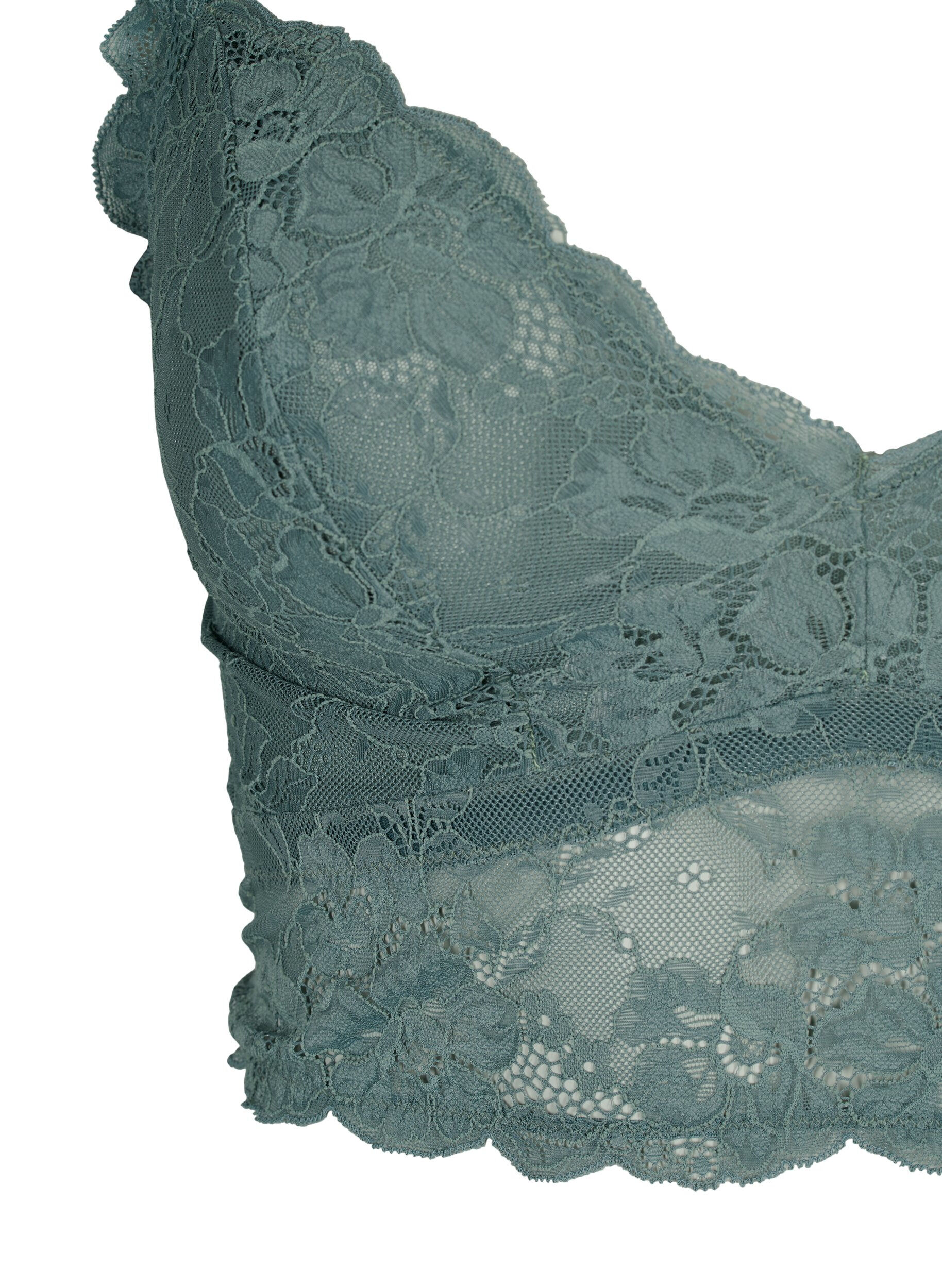 Zizzi Bralette i spets utan bygel, Balsam Green Ass, Packshot image number 2