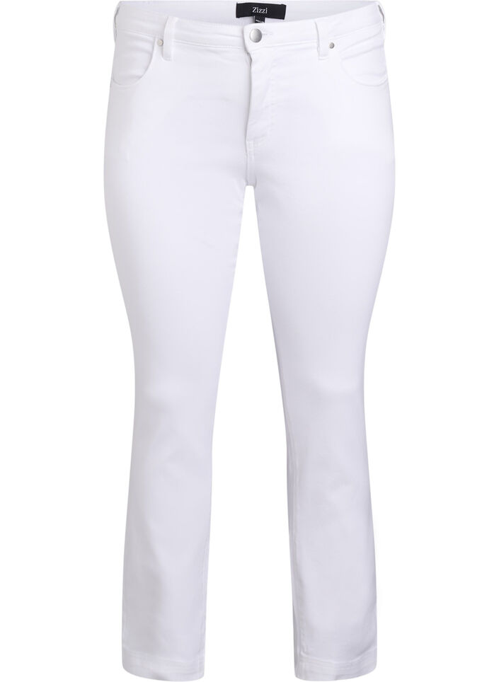 Slim fit Emily jeans med normalh&ouml;g midja, Vit, Packshot image number 0
