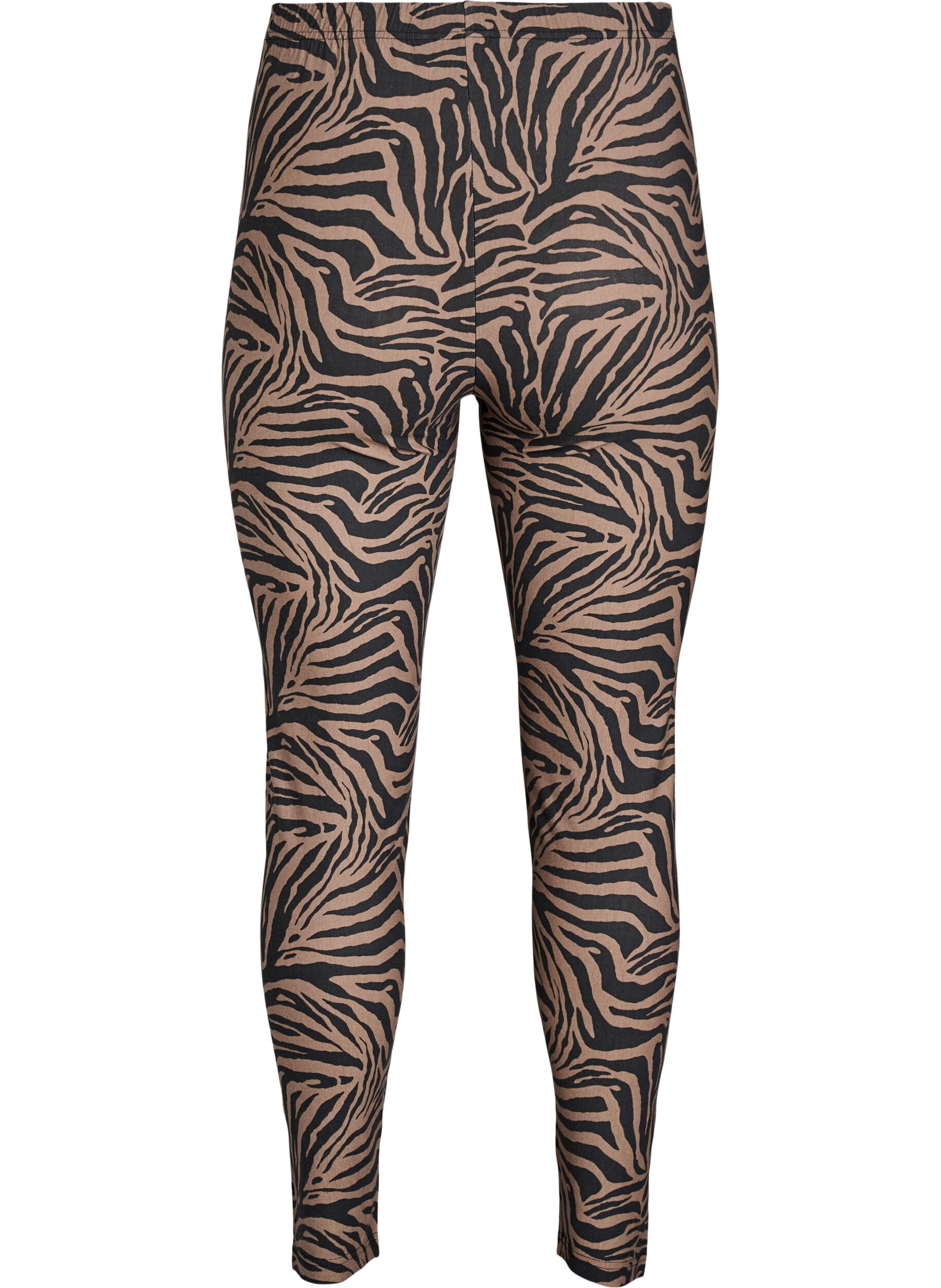 Zizzi Leggings i viskos med zebram&ouml;nster, Brun, Packshot image number 1