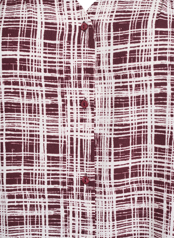 Skjortblus med halvl&aring;nga &auml;rmar, M&ouml;rk Bordeaux, Packshot image number 2