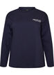 L&aring;ng&auml;rmad blus i jersey med texttryck, Bl&aring;, Packshot image number 0