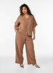 Blus i bomullsmuslin med korta &auml;rmar, Brun, Model image number 1