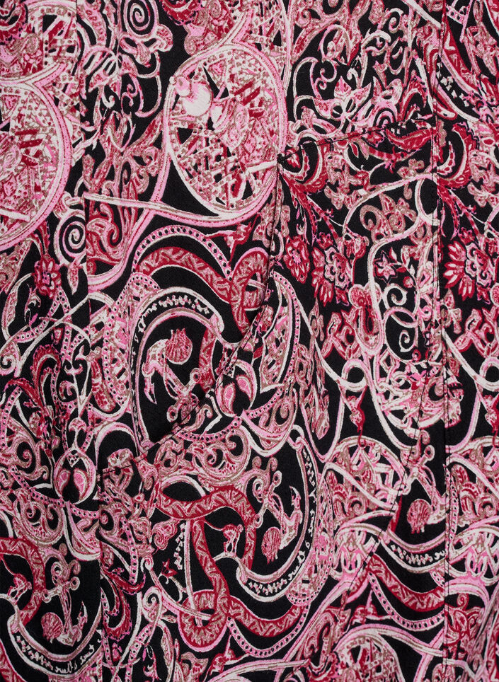 Kort&auml;rmad bomullskl&auml;nning med tryck, Svart, Packshot image number 3