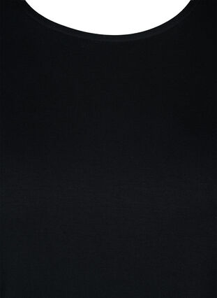 Kortärmad viskostunika med asymmetrisk kant, Black, Packshot image number 2