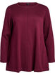 Stickad blus i bomull-viskosblandning, M&ouml;rk Bordeaux, Packshot image number 0